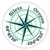 Siletz Oregon 2-Inch Vinyl Decal Sticker Latitude Longitude Compass Design view 1