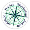 Hurley Mississippi 2-Inch Vinyl Decal Sticker Latitude Longitude Compass Design view 1