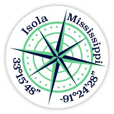 Isola Mississippi 2-Inch Vinyl Decal Sticker Latitude Longitude Compass Design