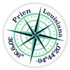 Prien Louisiana 2-Inch Vinyl Decal Sticker Latitude Longitude Compass Design view 1