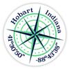 Hobart Indiana 2-Inch Vinyl Decal Sticker Latitude Longitude Compass Design view 1