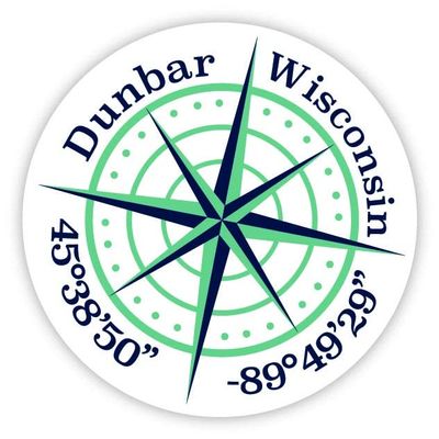 Dunbar Wisconsin 2-Inch Vinyl Decal Sticker Latitude Longitude Compass Design