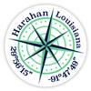 Harahan Louisiana 2-Inch Vinyl Decal Sticker Latitude Longitude Compass Design view 1