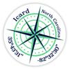 Icard North Carolina 2-Inch Vinyl Decal Sticker Latitude Longitude Compass Design view 1