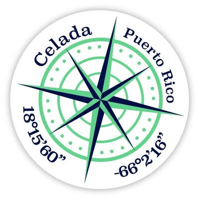 Celada Puerto Rico 2-Inch Vinyl Decal Sticker Latitude Longitude Compass Design