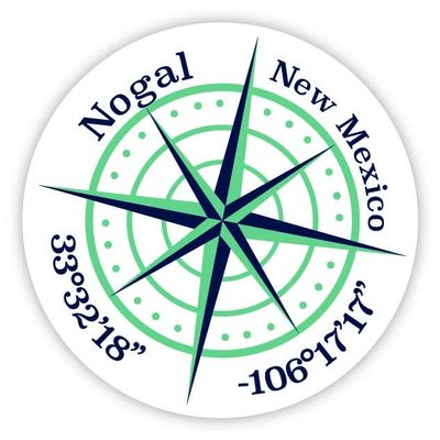 Nogal New Mexico 2-Inch Vinyl Decal Sticker Latitude Longitude Compass Design
