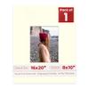 16x20 Mat for 8x10 Photo - Precut Textured Cream Picture Matboard for Frames Measuring 16 x 20 Inches - Bevel Cut Matte to Display Art 8 x 10 Inches - Acid Free ONE MAT with Backing Board & Clear Bag view 1