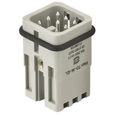 09210072632, Heavy Duty Power Connectors 7+Gnd Male Insert HAN 7D Quick Lock