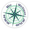 Mio Michigan 2-Inch Vinyl Decal Sticker Latitude Longitude Compass Design view 1