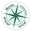 Mystic Connecticut 2-Inch Vinyl Decal Sticker Latitude Longitude Compass Design view 1