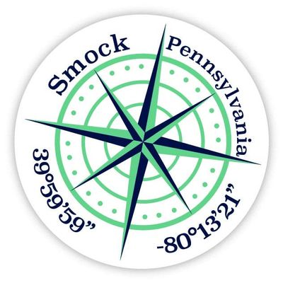 Smock Pennsylvania 2-Inch Vinyl Decal Sticker Latitude Longitude Compass Design