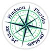 Hudson Florida 2-Inch Vinyl Decal Sticker Latitude Longitude Compass Design view 1
