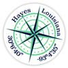 Hayes Louisiana 2-Inch Vinyl Decal Sticker Latitude Longitude Compass Design view 1