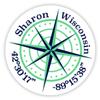 Sharon Wisconsin 2-Inch Vinyl Decal Sticker Latitude Longitude Compass Design view 1