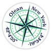 Olean New York 2-Inch Vinyl Decal Sticker Latitude Longitude Compass Design view 1