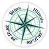 Sims Illinois 2-Inch Vinyl Decal Sticker Latitude Longitude Compass Design view 1