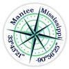 Mantee Mississippi 2-Inch Vinyl Decal Sticker Latitude Longitude Compass Design view 1