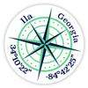 Ila Georgia 2-Inch Vinyl Decal Sticker Latitude Longitude Compass Design view 1