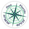 Ona Florida 2-Inch Vinyl Decal Sticker Latitude Longitude Compass Design view 1