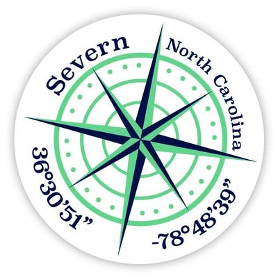 Severn North Carolina 2-Inch Vinyl Decal Sticker Latitude Longitude Compass Design