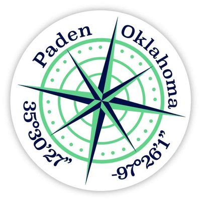 Paden Oklahoma 2-Inch Vinyl Decal Sticker Latitude Longitude Compass Design