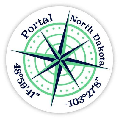 Portal North Dakota 2-Inch Vinyl Decal Sticker Latitude Longitude Compass Design