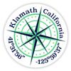 Klamath California 2-Inch Vinyl Decal Sticker Latitude Longitude Compass Design view 1