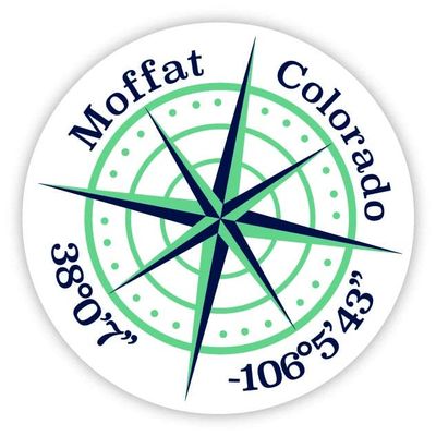 Moffat Colorado 2-Inch Vinyl Decal Sticker Latitude Longitude Compass Design