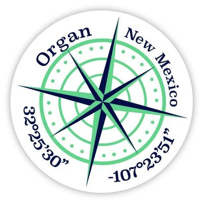 Organ New Mexico 2-Inch Vinyl Decal Sticker Latitude Longitude Compass Design