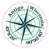 Antigo Wisconsin 2-Inch Vinyl Decal Sticker Latitude Longitude Compass Design view 1