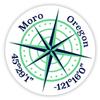 Moro Oregon 2-Inch Vinyl Decal Sticker Latitude Longitude Compass Design view 1