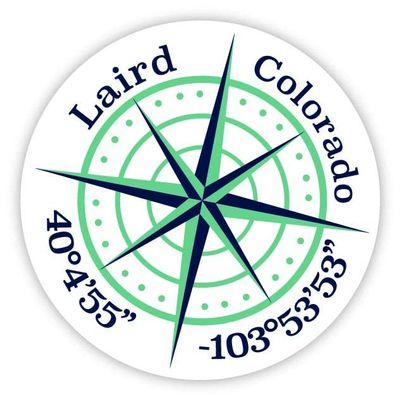 Laird Colorado 2-Inch Vinyl Decal Sticker Latitude Longitude Compass Design
