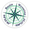 Basin Wyoming 2-Inch Vinyl Decal Sticker Latitude Longitude Compass Design view 1