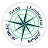 Gray Louisiana 2-Inch Vinyl Decal Sticker Latitude Longitude Compass Design view 1