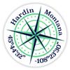 Hardin Montana 2-Inch Vinyl Decal Sticker Latitude Longitude Compass Design view 1
