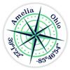 Amelia Ohio 2-Inch Vinyl Decal Sticker Latitude Longitude Compass Design view 1
