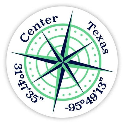 Center Texas 2-Inch Vinyl Decal Sticker Latitude Longitude Compass Design