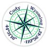 Cody Wyoming 2-Inch Vinyl Decal Sticker Latitude Longitude Compass Design view 1