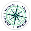 Hansen Idaho 2-Inch Vinyl Decal Sticker Latitude Longitude Compass Design view 1
