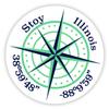 Stoy Illinois 2-Inch Vinyl Decal Sticker Latitude Longitude Compass Design view 1