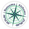 Satsuma Alabama 2-Inch Vinyl Decal Sticker Latitude Longitude Compass Design view 1