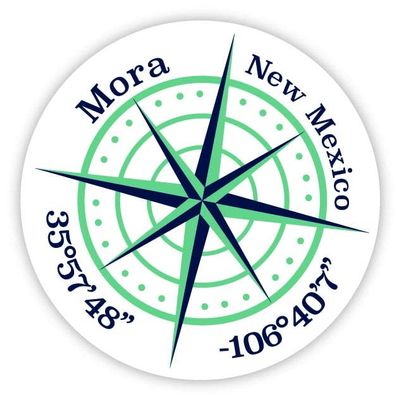 Mora New Mexico 2-Inch Vinyl Decal Sticker Latitude Longitude Compass Design