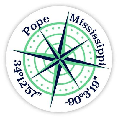 Pope Mississippi 2-Inch Vinyl Decal Sticker Latitude Longitude Compass Design