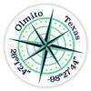 Olmito Texas 2-Inch Vinyl Decal Sticker Latitude Longitude Compass Design view 1
