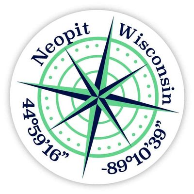 Neopit Wisconsin 2-Inch Vinyl Decal Sticker Latitude Longitude Compass Design