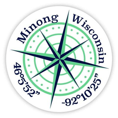 Minong Wisconsin 2-Inch Vinyl Decal Sticker Latitude Longitude Compass Design