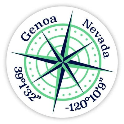 Genoa Nevada 2-Inch Vinyl Decal Sticker Latitude Longitude Compass Design