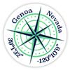 Genoa Nevada 2-Inch Vinyl Decal Sticker Latitude Longitude Compass Design view 1