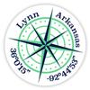 Lynn Arkansas 2-Inch Vinyl Decal Sticker Latitude Longitude Compass Design view 1