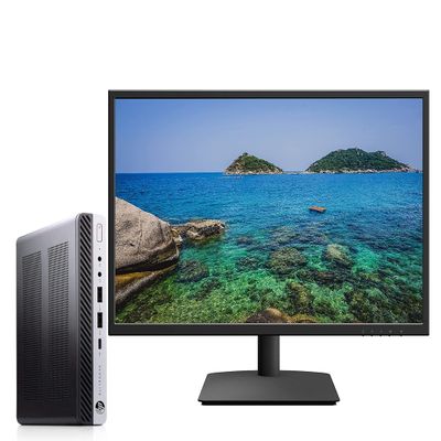 HP Elitedesk 800 G4 Mini Business Desktop (Intel Quad Core i5-8500T, 16GB DDR4 RAM, 512GB NVME Type-C, DisplayPort, WiFi, Ethernet, Kbd+Mou, Windows 11 Pro 64-bit with 24" LCD  (Renewed)